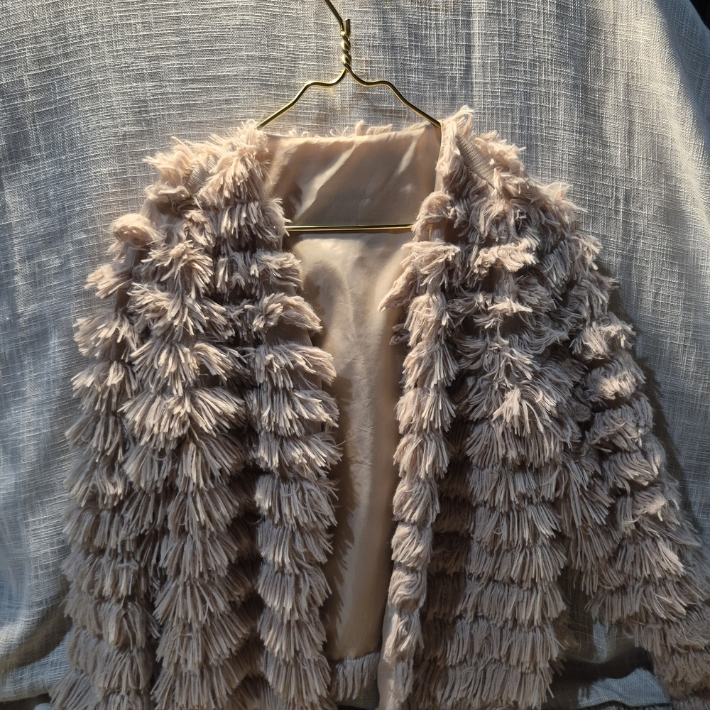 Vintage Women's Cream Faux Fur Jacket